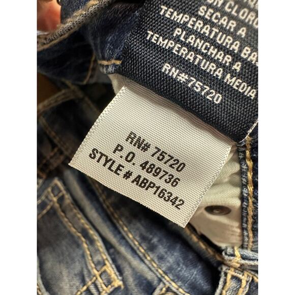 BKE Buckle Jake Straight Jeans Mens 33x34 Blue Premium Stretch Distressed Denim - Picture 9 of 9